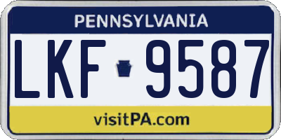 PA license plate LKF9587