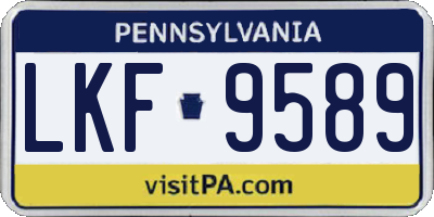 PA license plate LKF9589