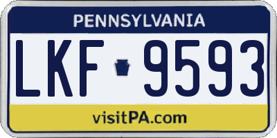 PA license plate LKF9593