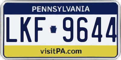 PA license plate LKF9644