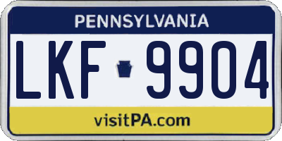PA license plate LKF9904