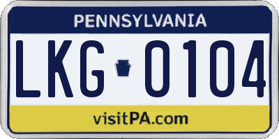 PA license plate LKG0104