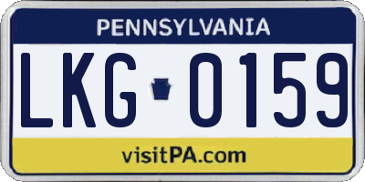 PA license plate LKG0159