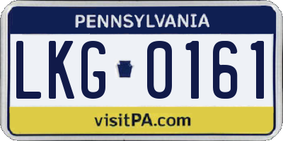 PA license plate LKG0161