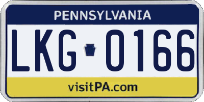 PA license plate LKG0166