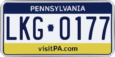 PA license plate LKG0177