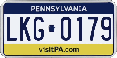 PA license plate LKG0179