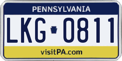 PA license plate LKG0811