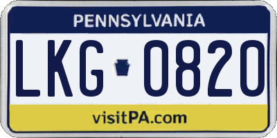 PA license plate LKG0820