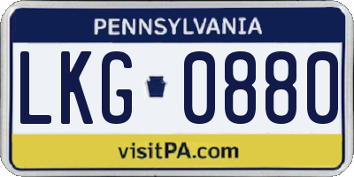 PA license plate LKG0880