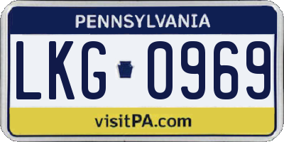 PA license plate LKG0969