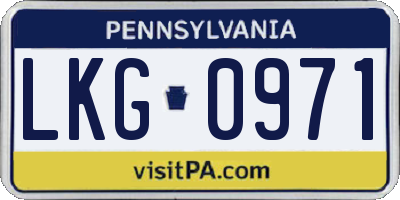 PA license plate LKG0971