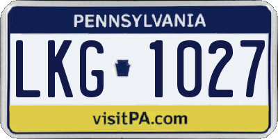 PA license plate LKG1027
