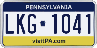 PA license plate LKG1041
