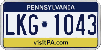 PA license plate LKG1043