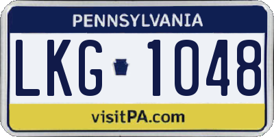 PA license plate LKG1048
