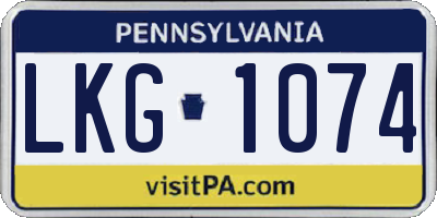 PA license plate LKG1074