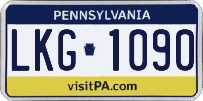 PA license plate LKG1090