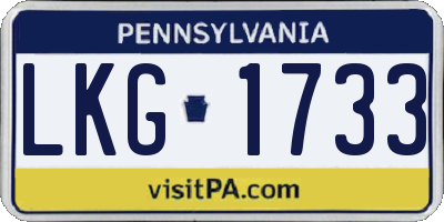 PA license plate LKG1733