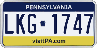 PA license plate LKG1747