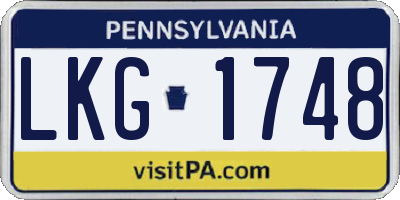 PA license plate LKG1748
