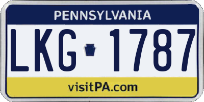 PA license plate LKG1787