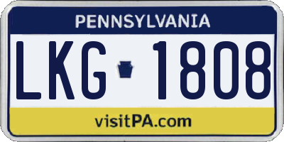 PA license plate LKG1808