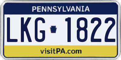 PA license plate LKG1822