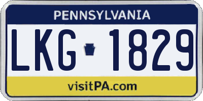 PA license plate LKG1829