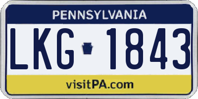 PA license plate LKG1843