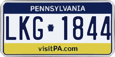 PA license plate LKG1844