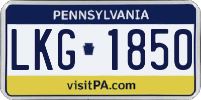 PA license plate LKG1850