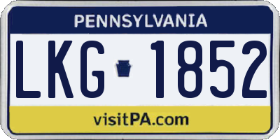PA license plate LKG1852