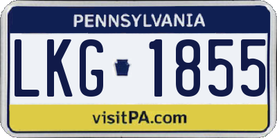 PA license plate LKG1855
