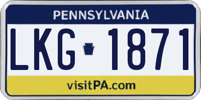 PA license plate LKG1871