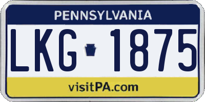 PA license plate LKG1875