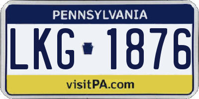 PA license plate LKG1876
