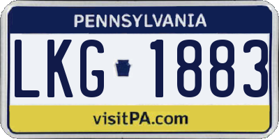 PA license plate LKG1883