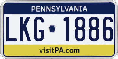 PA license plate LKG1886