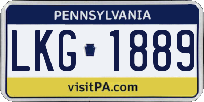 PA license plate LKG1889