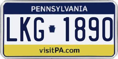 PA license plate LKG1890
