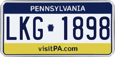 PA license plate LKG1898