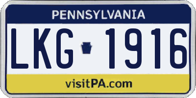 PA license plate LKG1916