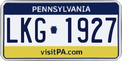 PA license plate LKG1927
