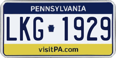 PA license plate LKG1929