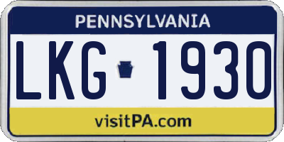 PA license plate LKG1930