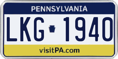 PA license plate LKG1940