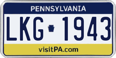 PA license plate LKG1943