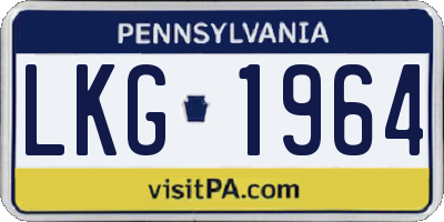 PA license plate LKG1964