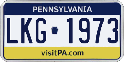 PA license plate LKG1973
